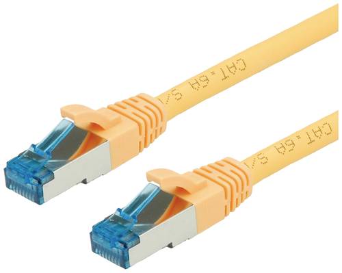 Value 21.99.1930 RJ45 Netzwerkkabel, Patchkabel CAT 6a S/FTP 0.50m Gelb von Value