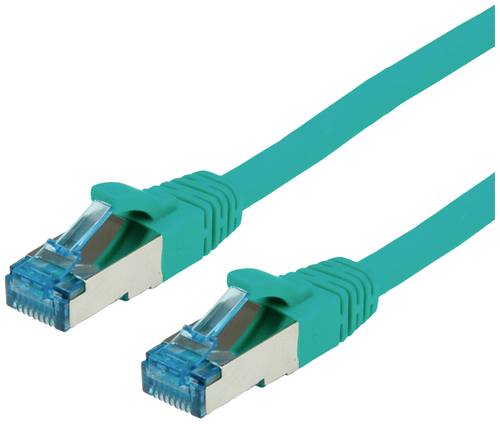 Value 21.99.1940 RJ45 Netzwerkkabel, Patchkabel CAT 6a S/FTP 0.50m Grün von Value