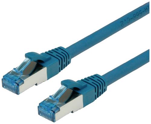 Value 21.99.1950 RJ45 Netzwerkkabel, Patchkabel CAT 6a S/FTP 0.50m Blau von Value
