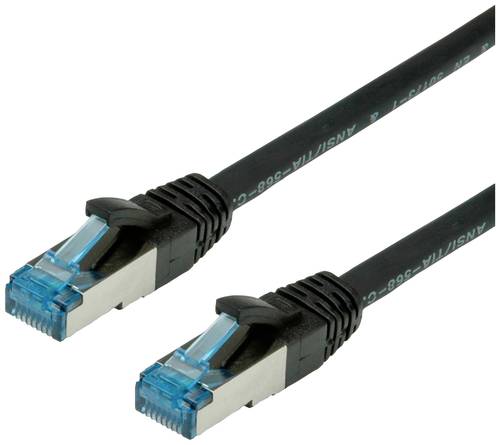 Value 21.99.1966 RJ45 Netzwerkkabel, Patchkabel CAT 6a S/FTP 7.00m Schwarz 1St. von Value