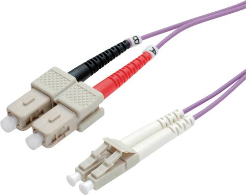 Value 21.99.8765 Glasfaser LWL Anschlusskabel [1x LC-Stecker - 1x SC-Stecker] 50/125 µ Multimode OM von Value