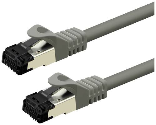 Value 21991803 RJ45 Netzwerkkabel, Patchkabel CAT 8.1 S/FTP 3.00m Grau doppelt geschirmt, vergoldete von Value