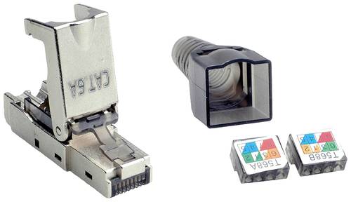 Value 26.99.0373 feldkonfektionierbarer RJ-45 Stecker Kat.6A (Class EA), STP 26.99.0373 Silber 1St. von Value