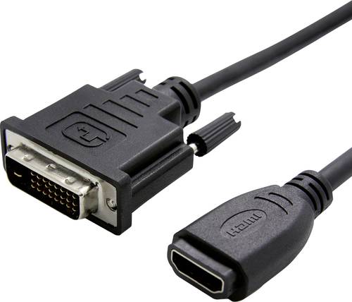 Value DVI / HDMI Adapterkabel DVI-D 24+1pol. Stecker, HDMI-A Buchse 0.15m Schwarz 12.99.3116 DVI-Kab von Value