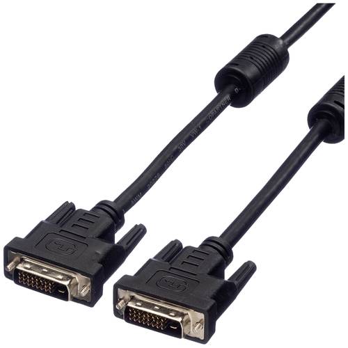 Value DVI Anschlusskabel DVI-D 24+1pol. Stecker 3.00m Schwarz 11.99.5535 Geschirmt, schraubbar DVI-K von Value