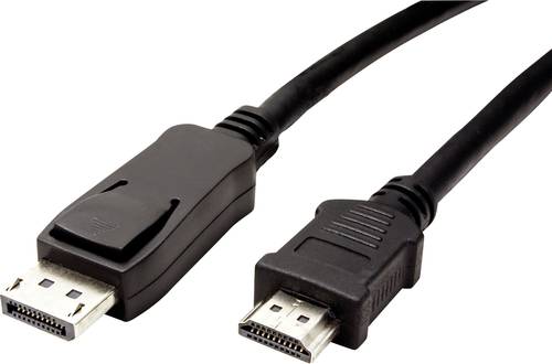 Value DisplayPort / HDMI Adapterkabel DisplayPort Stecker, HDMI-A Stecker 2.00m Schwarz 11.99.5781 G von Value