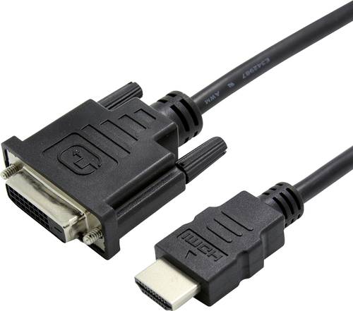 Value HDMI / DVI Adapterkabel HDMI-A Stecker, DVI-D 24+1pol. Stecker 0.15m Schwarz 12.99.3115 HDMI-K von Value