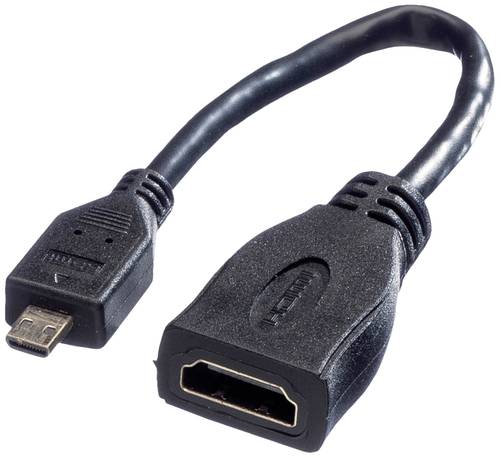 Value HDMI Anschlusskabel HDMI-A Buchse, HDMI-Micro-D Stecker 0.15m Schwarz 11.99.5584 Geschirmt HDM von Value