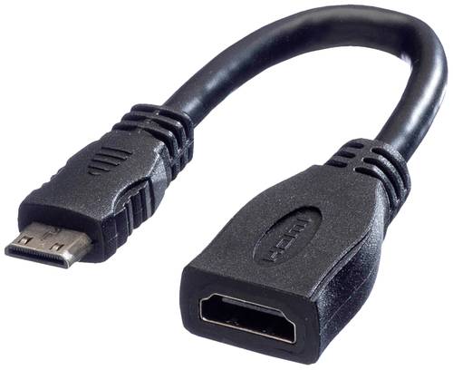 Value HDMI Anschlusskabel HDMI-A Buchse, HDMI-Mini-C Stecker 0.15m Schwarz 11.99.5586 Geschirmt HDMI von Value