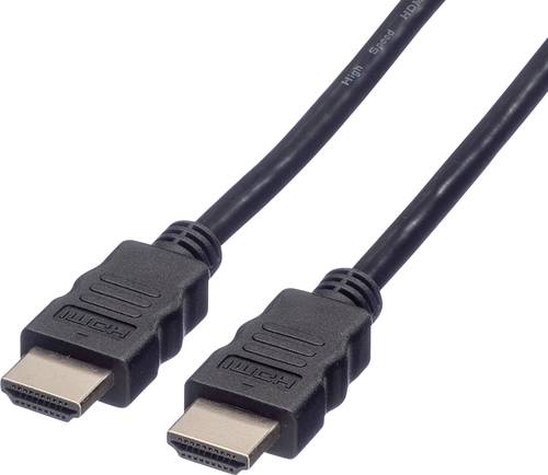 Value HDMI Anschlusskabel HDMI-A Stecker, HDMI-A Stecker 1.00m Schwarz 11.99.5680 doppelt geschirmt von Value
