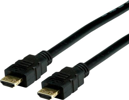 Value HDMI Anschlusskabel HDMI-A Stecker, HDMI-A Stecker 1.00m Schwarz 11.99.5690 doppelt geschirmt von Value