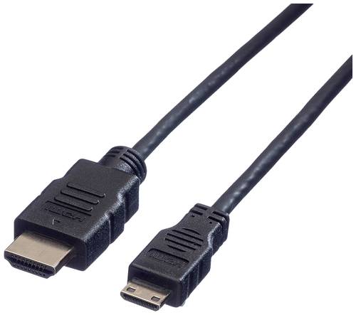 Value HDMI Anschlusskabel HDMI-A Stecker, HDMI-Mini-C Stecker 2.00m Schwarz 11.99.5580 Geschirmt HDM von Value