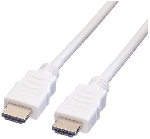 Value HDMI Anschlusskabel HDMI-A Stecker 3.00m Weiß 11.99.5703 Geschirmt HDMI-Kabel von Value