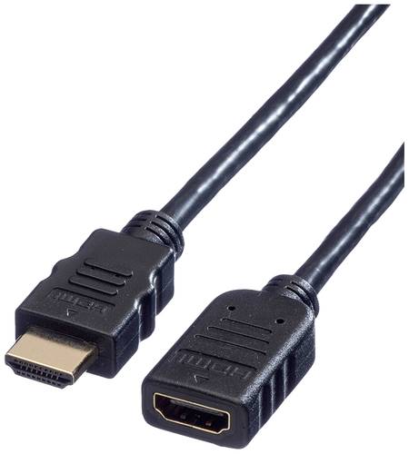 Value HDMI Verlängerungskabel HDMI-A Stecker, HDMI-A Buchse 1.50m Schwarz 11.99.5571 Geschirmt HDMI von Value