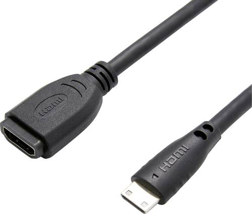 Value HDMI Verlängerungskabel HDMI-Mini-C Stecker, HDMI-A Buchse 0.15m Schwarz 12.99.3120 HDMI-Kabel von Value
