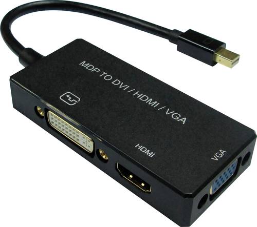 Value Mini-DisplayPort / DVI Adapterkabel Mini DisplayPort Stecker, DVI-I 18+5pol. Buchse 0.10m Schw von Value