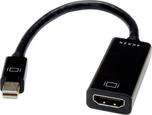 Value Mini-DisplayPort / VGA Adapterkabel Mini DisplayPort Stecker, VGA 15pol. Buchse 0.15m Schwarz von Value