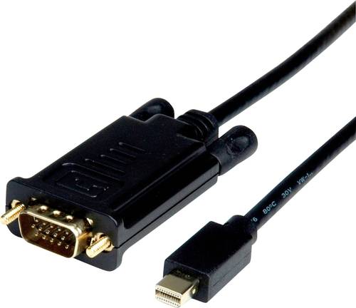Value Mini-DisplayPort / VGA Adapterkabel Mini DisplayPort Stecker, VGA 15pol. Stecker 2.00m Schwarz von Value
