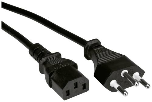 Value Strom Anschlusskabel [1x T12 Stecker - 1x Kaltgeräte-Buchse C13] 0.8m Schwarz von Value