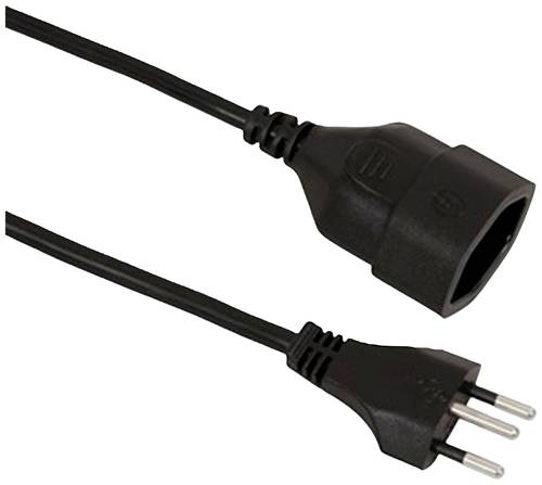 Value Strom Anschlusskabel [1x T12 Stecker - 1x T13 Steckdose] 10m Schwarz von Value