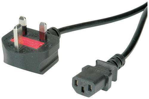 Value Strom Anschlusskabel [1x UK-Stecker - 1x Kaltgeräte-Buchse C13] 1.95m Schwarz von Value