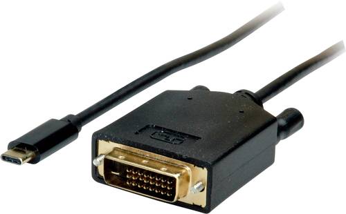 Value USB-C® / DVI Adapterkabel USB-C® Stecker, DVI-D 24+1pol. Stecker 2.00m Schwarz 11.99.5832 US von Value