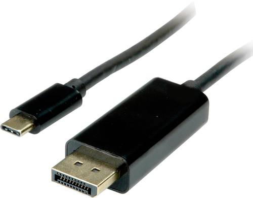 Value USB-C® / DisplayPort Adapterkabel USB-C® Stecker, DisplayPort Stecker 2.00m Schwarz 11.99.58 von Value