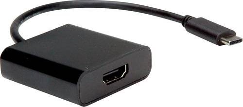 Value USB-C® / HDMI Adapterkabel USB-C® Stecker, HDMI-A Buchse 0.10m Schwarz 12.99.3211 USB-C®-Di von Value