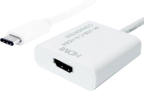 Value USB-C® / HDMI Adapterkabel USB-C® Stecker, HDMI-A Buchse 0.10m Weiß 12.99.3210 USB-C®-Disp von Value