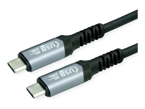 Value USB-C® Kabel USB4® USB-C® Stecker 0.50m Schwarz Geschirmt 11999088 von Value
