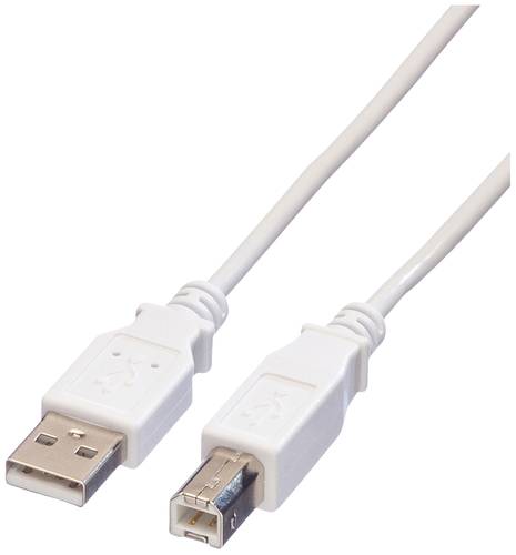 Value USB-Kabel USB 2.0 USB-A Stecker, USB-B Stecker 0.80m Weiß Geschirmt 11.99.8809 von Value