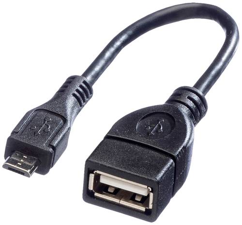 Value USB-Kabel USB 2.0 USB-Micro-B Stecker, USB-A Buchse 0.15m Schwarz Geschirmt 11.99.8311 von Value