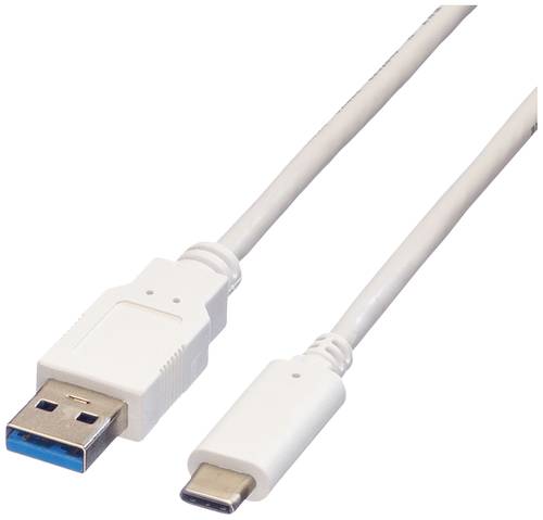 Value USB-Kabel USB 3.2 Gen1 (USB 3.0 / USB 3.1 Gen1) USB-A Stecker, USB-C® Stecker 0.50m Weiß Ges von Value