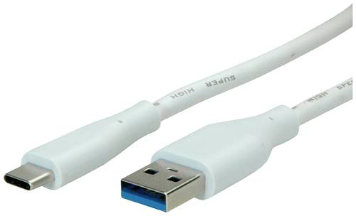 Value USB-Kabel USB 3.2 Gen1 (USB 3.0 / USB 3.1 Gen1) USB-A Stecker, USB-C® Stecker 2.00m Weiß Ges von Value