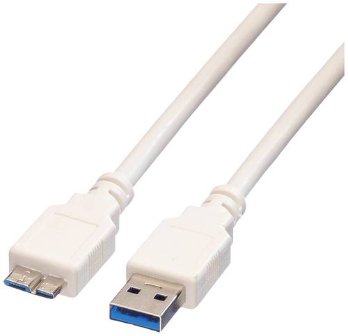 Value USB-Kabel USB 3.2 Gen1 (USB 3.0 / USB 3.1 Gen1) USB-A Stecker, USB-Micro-B 3.0 Stecker 0.80m W von Value