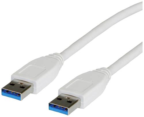 Value USB-Kabel USB 3.2 Gen1 (USB 3.0 / USB 3.1 Gen1) USB-A Stecker 1.80m Weiß Geschirmt 11.99.8975 von Value