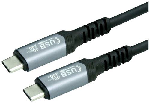Value USB-Kabel USB4® USB-C® Stecker, USB-C® Stecker 1m Schwarz Geschirmt 11.99.9086 von Value