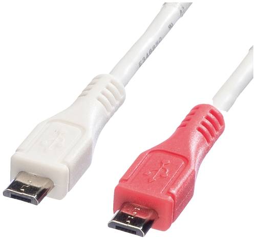Value USB-Ladekabel USB 2.0 USB-Micro-B Stecker 0.30m Weiß Geschirmt 11.99.8307 von Value