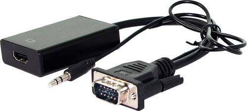 Value VGA / HDMI Adapterkabel HDMI-A Buchse, VGA 9pol. Buchse, Klinke 3.5mm Buchse 0.15m Schwarz 12. von Value