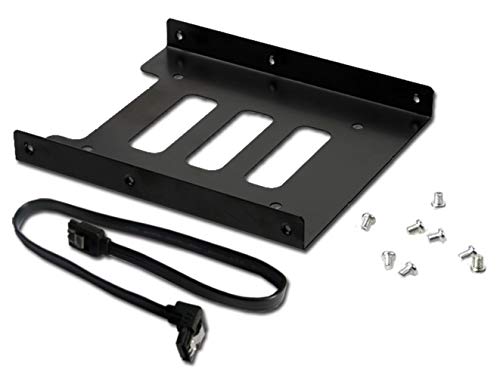 Valuegist Montagehalterung 2,5" bis 3,5" SSD/HDD Schacht mit Sata 3 Kabel, Metallmontagehalterung für Desktop-PC von Valuegist