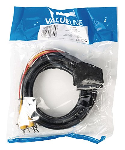 Valueline 2,00 m SCART Stecker zu 6 x RCA (männlich), Schwarz von Valueline