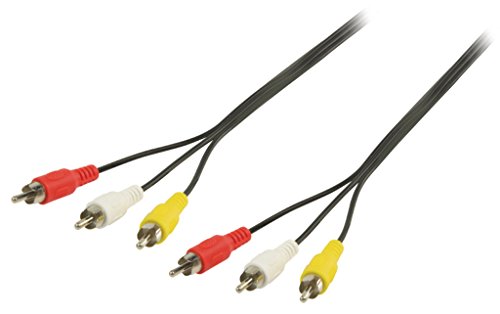 Valueline Cinch-AV-Kabel, 3X Cinch-Stecker auf 3X Cinch-Stecker (1m) schwarz von Valueline