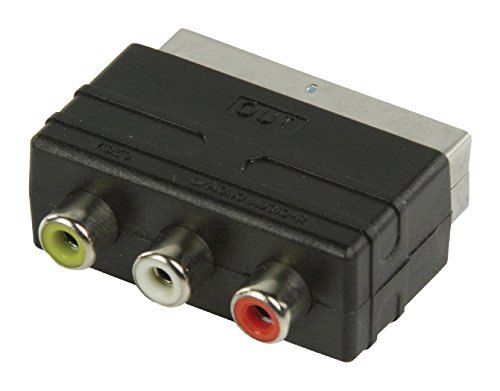 Valueline VLVP31900B SCART-Adapterkabel 3 x RCA schwarz - Adapter für Kabel (SCART, 3 x Cinch-Stecker, männlich/weiblich, schwarz) von Valueline