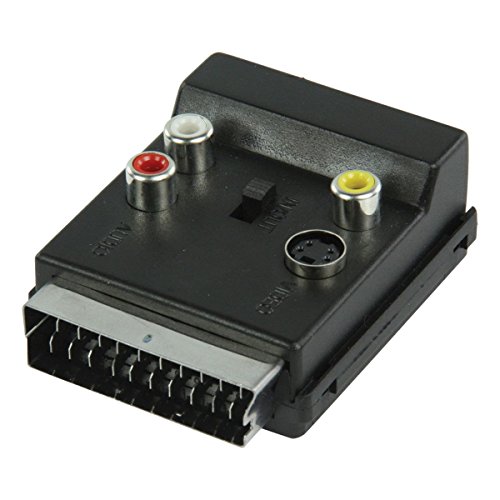 Valueline VLVP31903B Umschaltbarer AV Adapter (SCART, 3X Cinch Buchse, S-Video Buchse) schwarz von Valueline