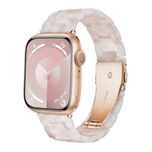 Vamyzji Kompatibel mit Apple Watch Armband 40mm 41mm 38mm, Leichtes für Apple Watch Serie 9 8 7 6 5 4 3 2 1 iWatch SE/SE 2, Harz Verstellbares Sport iWatch Armband für Damen Herren von Vamyzji