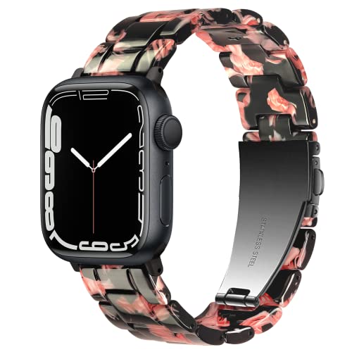 Vamyzji Kompatibel mit Apple Watch Armband 41mm 40mm 38mm, für Apple Watch Series 9 Series 8 Series 7 6 5 4 3 2 1 iWatch SE/SE 2,Leichtes Harz Verstellbares Sport iWatch Armband für Damen Herren von Vamyzji