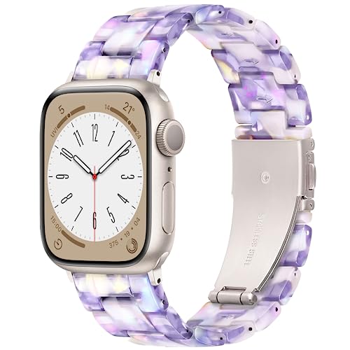 Vamyzji Kompatibel mit Apple Watch Armband 41mm 40mm 38mm, für Apple Watch Series 9 Series 8 Series 7 6 5 4 3 2 1 iWatch SE/SE 2,Leichtes Harz Verstellbares Sport iWatch Armband für Damen Herren von Vamyzji