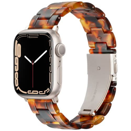 Vamyzji Kompatibel mit Apple Watch Armband 41mm 40mm 38mm, für Apple Watch Series 9 Series 8 Series 7 6 5 4 3 2 1 iWatch SE/SE 2,Leichtes Harz Verstellbares Sport iWatch Armband für Damen Herren von Vamyzji