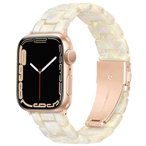Vamyzji Kompatibel mit Apple Watch Armband 42mm(Series10) 41mm 40mm 38mm, Leichtes Wasserfestes Harz Verstellbares Ersatzband für Apple Watch Series 10 9 8 7 6 5 4 3 2 1 SE, Damen/Herren von Vamyzji