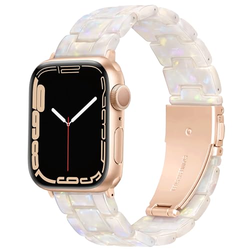 Vamyzji Kompatibel mit Apple Watch Armband 42mm(Series10) 41mm 40mm 38mm, Leichtes Wasserfestes Harz Verstellbares Ersatzband für Apple Watch Series 10 9 8 7 6 5 4 3 2 1 SE, Damen/Herren von Vamyzji